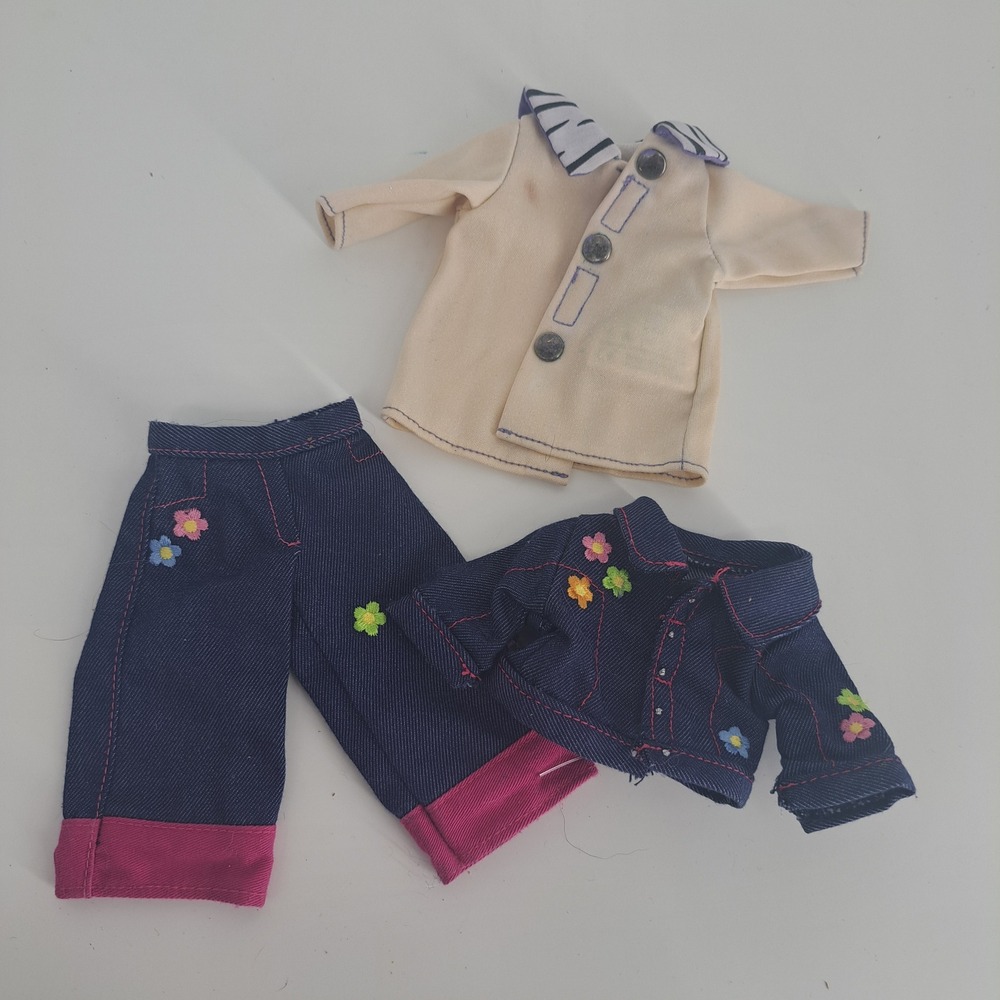 VTG Groovy Girls Manhattan Toy Doll Clothes Outfit Denim Jacket Pants Shirt Y2K